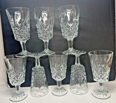 8 Libbey Cambridge Water Ice Tea Goblets Vintage Crystal LIBBEY GLASS COMPANY