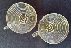 Anchor Hocking Manhattan Glass Cups Lot of 2 Coffee Tea Vintage Art Deco 1930’s