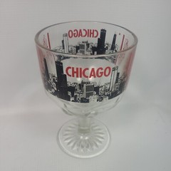 Chicago Goblet – Great Vintage Look – Painted Skyline – Landmarks Souvenir READ