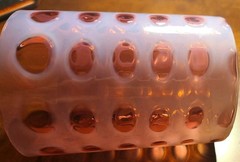 Vintage Fenton Art Glass COIN DOT Tumbler CRANBERRY 3 3/4+» Tall