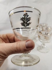 Vintage Libbey Golden Foliage Cordial Or Cocktail Glasses Set of 8