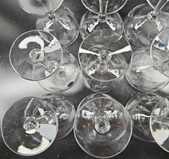 (12) Sasaki Wheat Champagne Sherbet Set Vintage Floral Clear Stemware Retro Lot