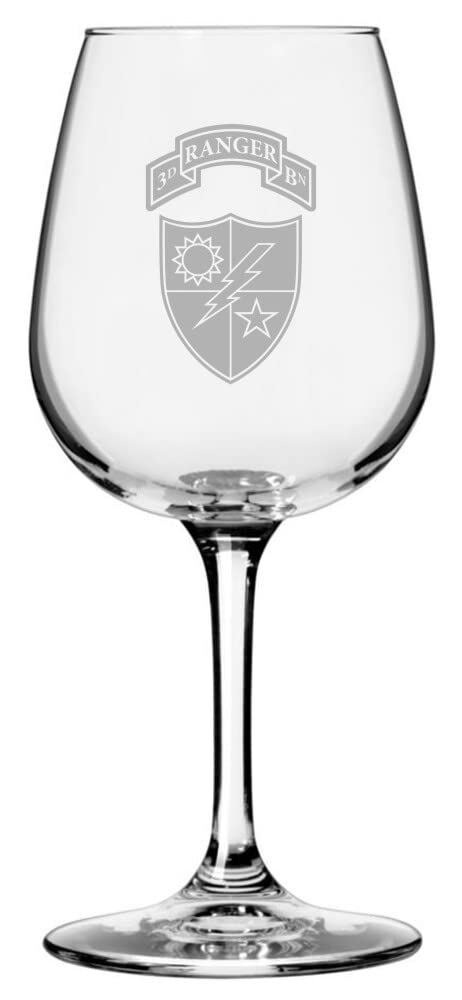 3rd Ranger Division Military Etched 12.75oz Stemmed Wine Glass