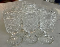 6. Vintage Anchor Hocking WEXFORD WINE GOBLETS 5 3/8″ tall