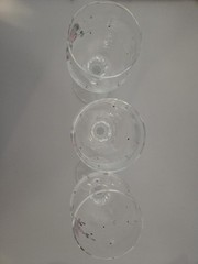 3 Bohemian Crystal Hand Painted Floral Wine Glasses 7 ounces Exc Cond Sale