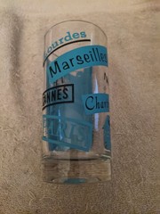 FRANCE SOUVENIR GLASS TUMBLER LOURDES PARIS NICE MARSEILLES CHARTRES FREE US SH