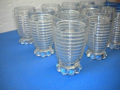 Manhattan Clear Bubble Footed Tumbler Depression Anchor Hocking