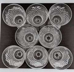 Set of 8 Waterford Crystal Alana Water Goblets Glasses 6-7/8″ Old Mark Vintage