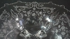 Cambridge Chantilly Martha 445 Glass 4 Toed Flared Bowl Made in USA