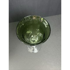 ARTLAND 8″ Water Iced Tea Goblet Glass IRIS GREEN 16 Ounce Hand Blown Bubbles