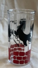4 3/4” Vintage Hazel Atlas Scottie Dog Terrier Red Drinking Glass tumbler