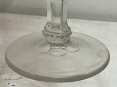 EAPG Clear Glass Water Goblet with Double Ribbon Decoration