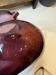 Handblown Artland Iris 90 oz Pitcher in purple Wine color art glass bubbles Rare