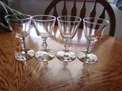 Liquor Cocktail Georgian Wine Blown Crystal Knob Stem 4 Oz – Set of 4