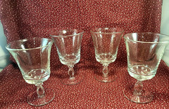 Set Of 4 Fostoria Crystal Century Pattern Water Goblets Heavy Duty 8 Oz.-6″ Tall