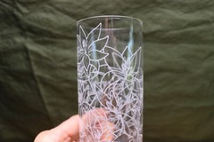 2 TEAVANA Clear Frosted Floral Design 14 oz Cold Beverage Tall Cooler Tumblers
