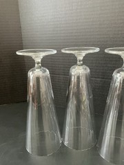 Vtg MCM 24-Optic Crystal 16oz King Pilsner Glasses 8 5/8” Set Of 4 Trumpet Stem