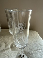 Vintage Cadillac 1999 24% Lead Crystal Champagne Flutes Set of 4 Made in USA