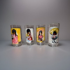 Libbey vtg 1970s Ted De Grazia Children of the Southwest 4 tumblers Glass Set
