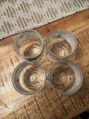 Set of 4 ~ Sango «SILENT NIGHT» Glass Tumblers ~ 8 oz / 3.38”