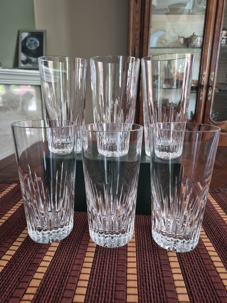 6 Stuart Crystal Monaco 6 1/4″ Highball Glasses