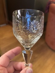 2 Small Rock Sharpe Goblets RKA1010-9 Stem #1010, Cut Floral Pattern: 1010-9 by