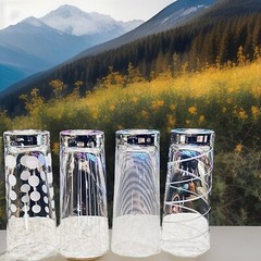 RARE MIKASA CHEERS HIGHBALL GLASS Mix Set Bubbles Swirls Grannycore Set Of 4