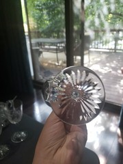 (4) Water goblet 6-5/8″ Glasses, Crystal Baccarat Epron Cut base Signed aft 1936
