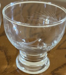 Javit 1950s Etched Wheat Juice Glasses Short Stem Set of 3-VGC-Free Ship