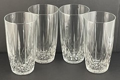 VTG Anchor Hocking Canfield Clear Glass Tumblers 12oz Drinking Glasses Set of 4
