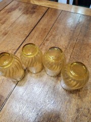 Vintage Amber Golden Anchor Hocking 12 Oz. Glasses Set Of 4