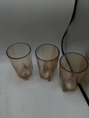 Jeanette Peach Luster 5″ Drink Glasses x4