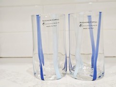 Alessandro Coppola Murano Art Glass Blue Tumblers Set 6 Italy 5.8in