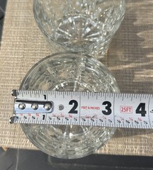 Set Of 4 Made In Italy Starburst Double Old-Fashioned Lowball Whiskey Glasses