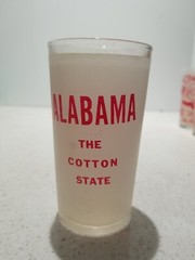 Hazel atlas frosted glass vintage Alabama 5”Tumbler Antique Travel