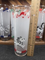Libbey Carousel Circus Animal Lion Tom Collins Frosted Bar Cocktail Glass
