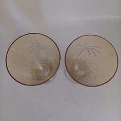 2 Lenox Glasses British Colonial Tradewind Palm Amber Luster Iced Tea Water