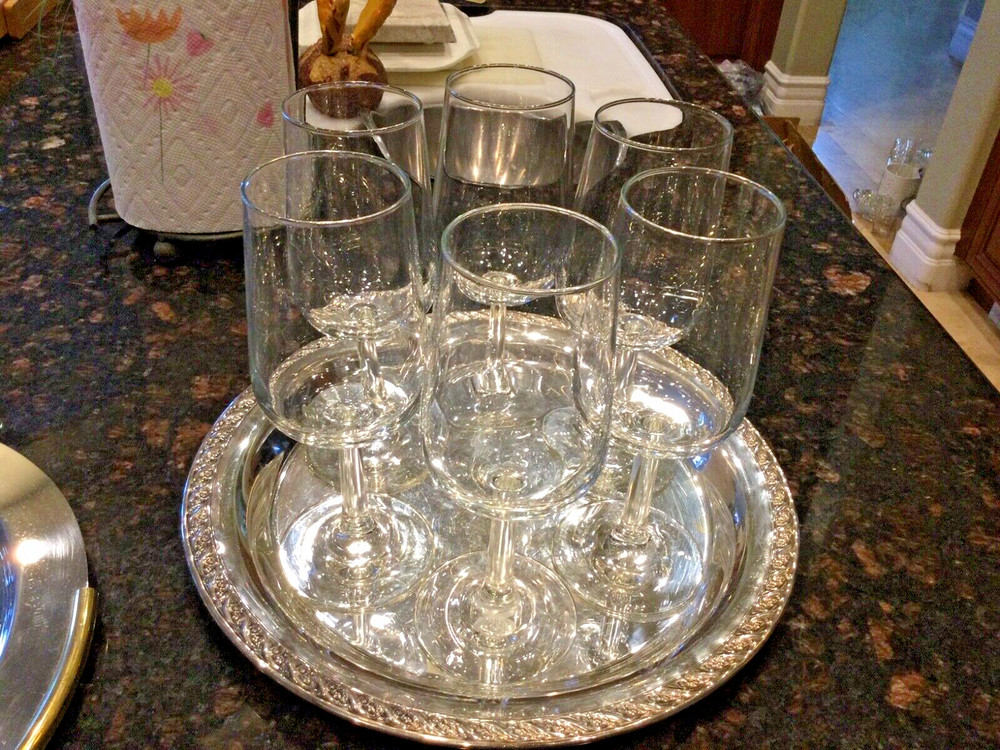 Set of 6 – Handblown 7 1/2″ Wine/Water/Ice Tea Goblets made in France