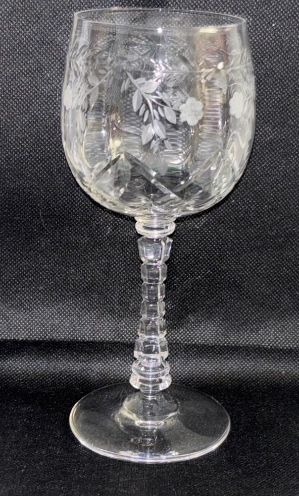 Vintage Rock Sharpe «Atlantis» Crystal Wine Glass Stemware 7 1/2″ Water Goblet