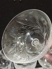 SET OF 8- TIFFIN FRANCISCAN- FLEURETTE CRYSTAL 6″ CHAMPAGNE TALL SHERBET GLASS