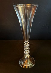 Cristal d’Arques Forever Heart Stem (3) Champagne Flutes Toasting Glasses EUC