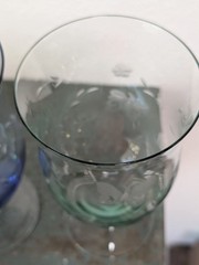 Vtg Lenox Butterfly Meadow Etched Iced Tea Water Goblets Set 3 Assorted Colors