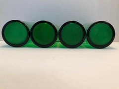 Vintage Anchor Hocking Forest Green Tall Collector Glasses 4 Different Gas Buggy