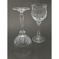 Mikasa Versailles Crystal Wine Glasses 7.25″ Cut Glass Elegant Stemware Set of 2