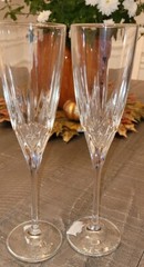 Disaronno Cristalleria Italiana Crystal Champagne Flute Glasses 9.5″ Set Of 2