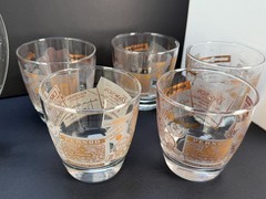 (CG-968) Vintage Pernod French Barware 11pc Pitcher 10 Mixed Glasses