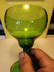Vintage Set Of 8 Indiana Glass Avacado Green Margaritta 16oz Goblets Pre-owned