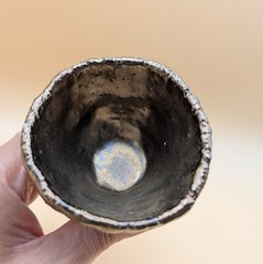 sake cup　”GUINOMI　HAGI-YAKI” deep golden brown 02