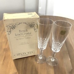 2 FRENCH LEAD CRYSTAL PARFAIT/SOUR No.4 W M Dalton CHERBOURG Made in France NEW