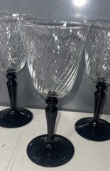 Set of 5 Cristal D’Arques ONYX Wine Glasses 7″ Tall EXCELLENT Condition